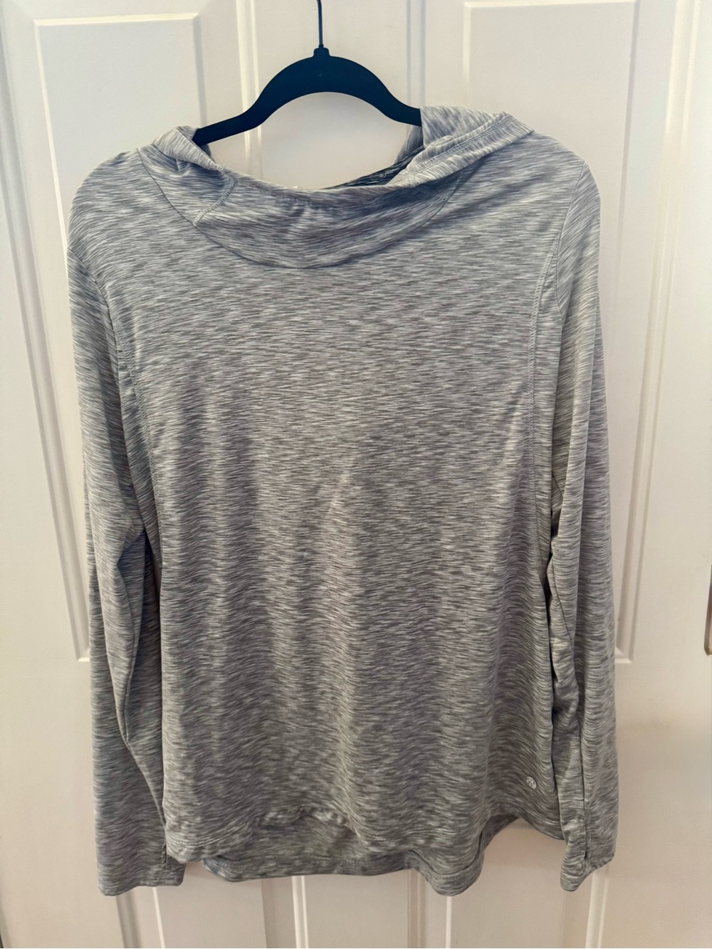 Light Gray Hooded Long Sleeve Top